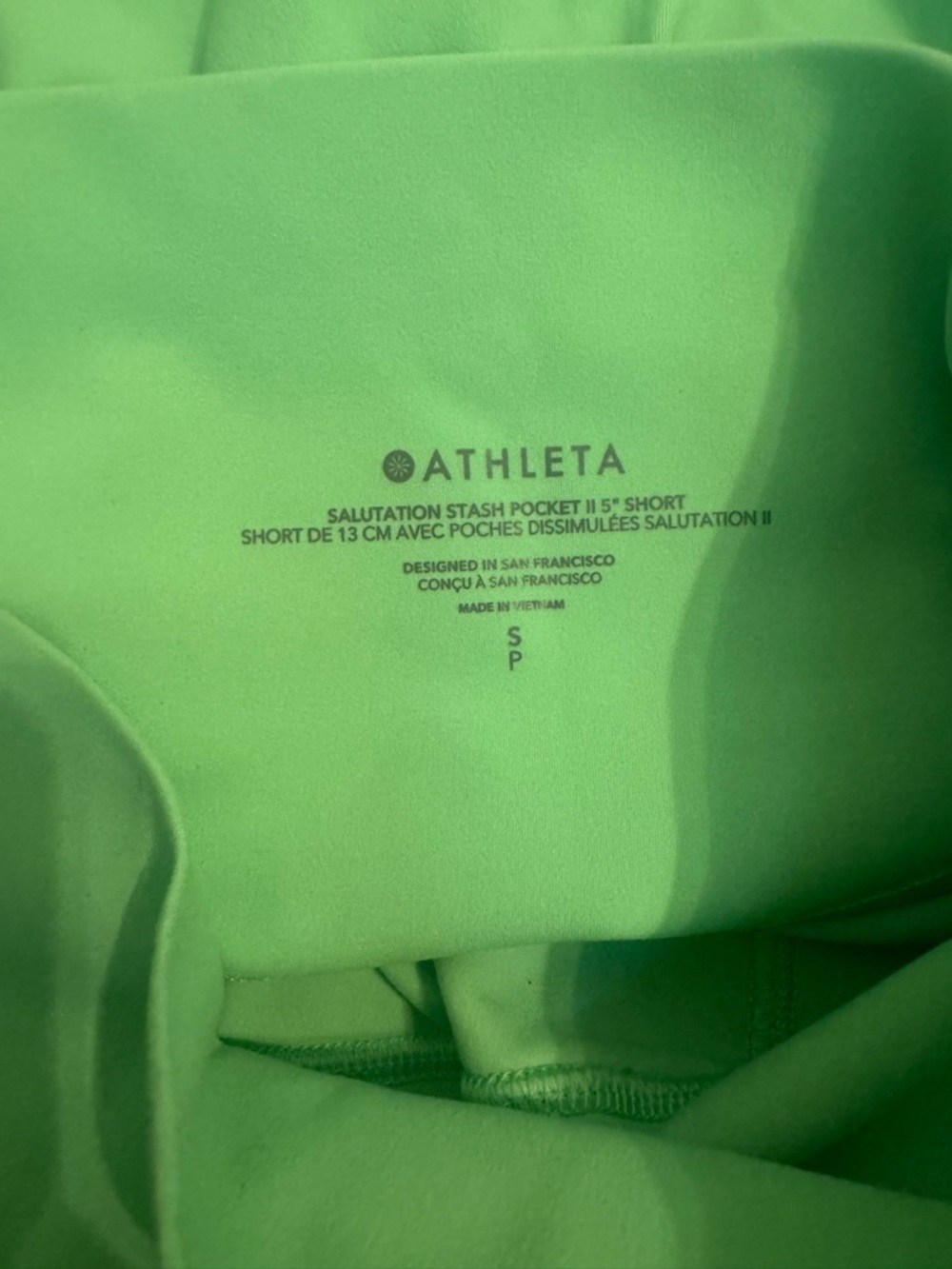 Athleta Salutation Stash Pocket II 5” Shorts Green Size S - Picture 5 of 6